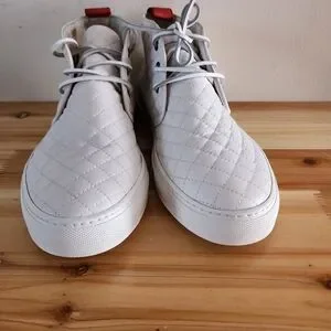 Del Toro Men’s Quilted Alto Chukka White Leather Sneaker Shoe Size 12 NWT $275 DEL TORO BLACK LEATHER QUILTED HIGH TOP CHUKKA  main image 2